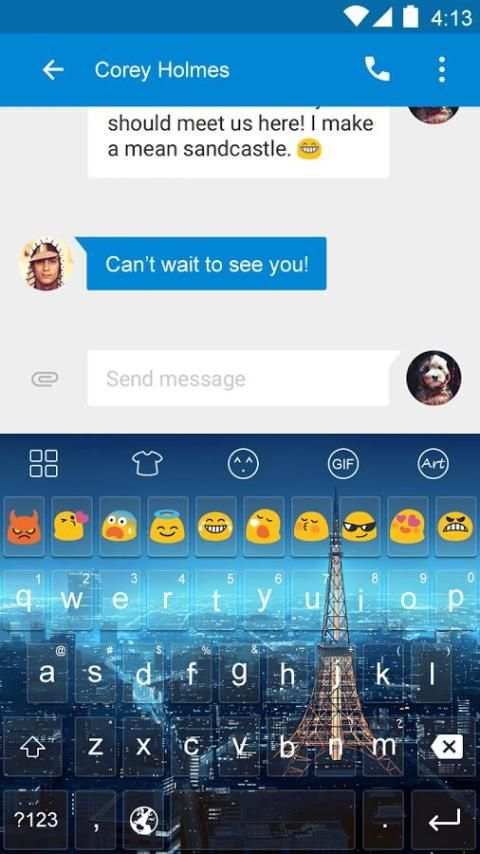Paris Blue Sky -Emoji Keyboard screenshot 3