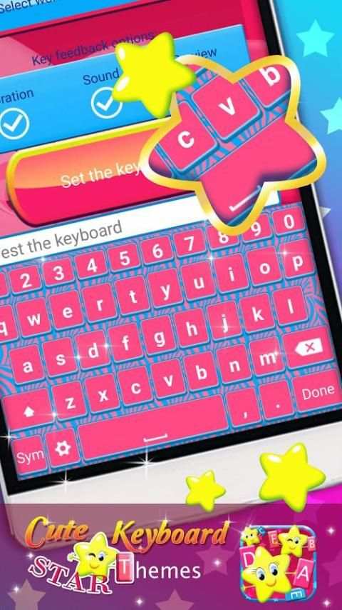 Cute Keyboard Star Themes screenshot 2