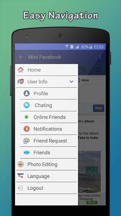 Lite Facebook screenshot 1