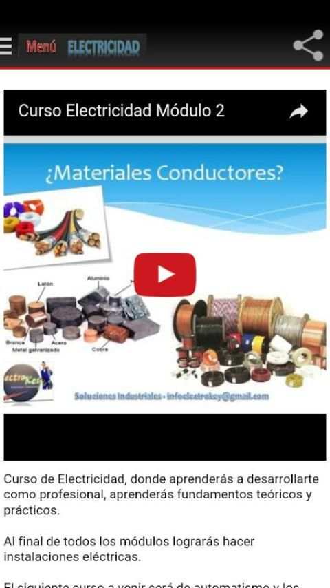 Curso de Electricidad 1 تصوير الشاشة