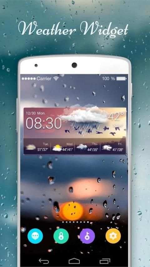 Weather Clock Widget Birds screenshot 3