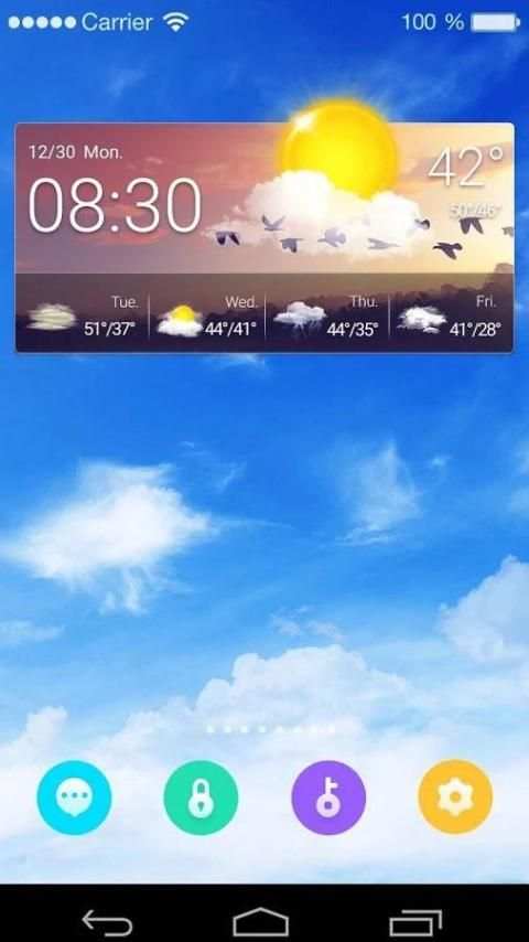 Weather Clock Widget Birds screenshot 2