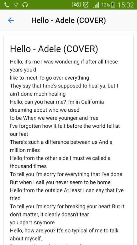 Lyrics app screenshot 1