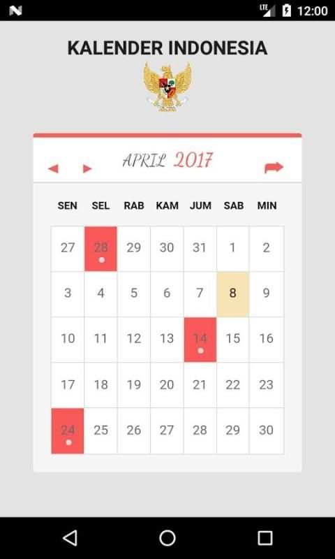 Kalender Indonesia 2017 7 تصوير الشاشة