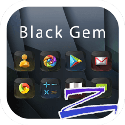 ikon Black Gem Theme -ZERO Launcher