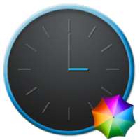 Grey&Blue elegant Clock Widget on 9Apps