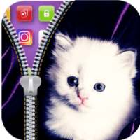 Zipper Lock Screen Cat Theme