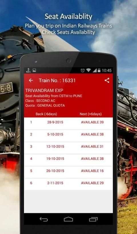 Indian Railway Timetable स्क्रीनशॉट 4