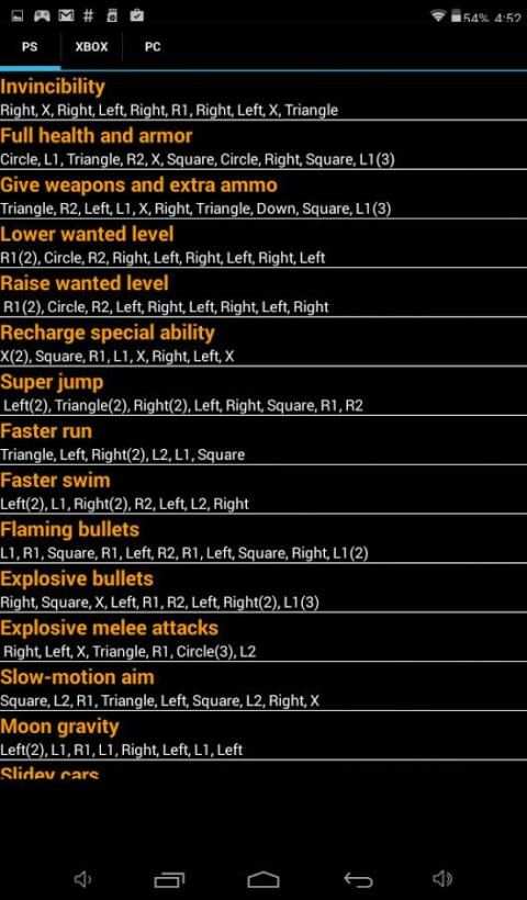 Cheats for Gta V स्क्रीनशॉट 1