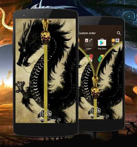 Dragon Zipper Lock Screen स्क्रीनशॉट 2