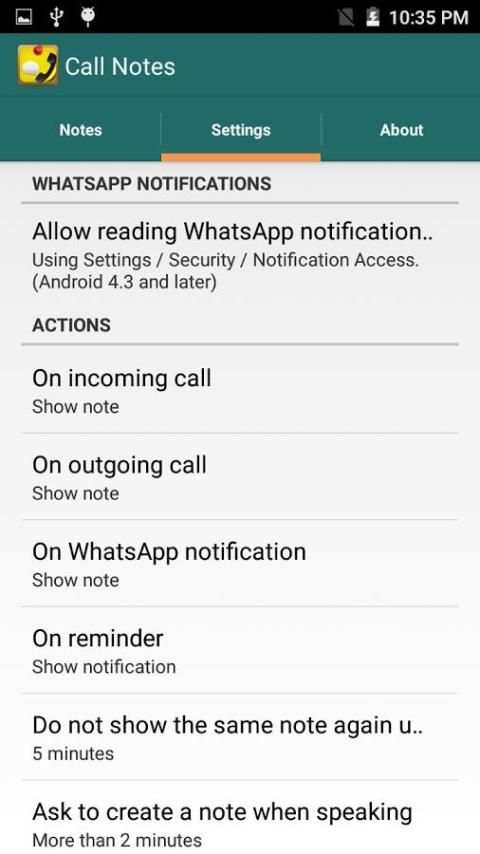 Talking Call Notes & Reminder скриншот 3