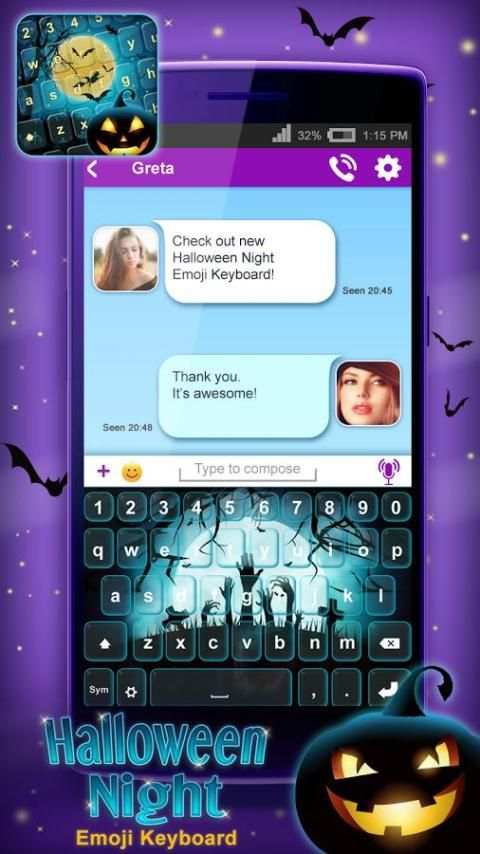 Malam Hallow Papan Ketik Tema screenshot 4