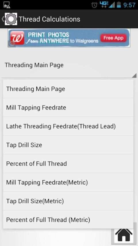 Machinist Thread Calculator screenshot 1