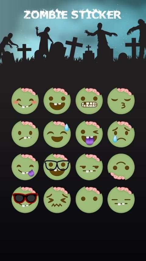 Cute Zombie Sticker स्क्रीनशॉट 4