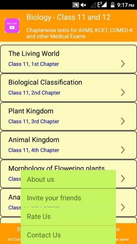 Biology Quiz 1 تصوير الشاشة
