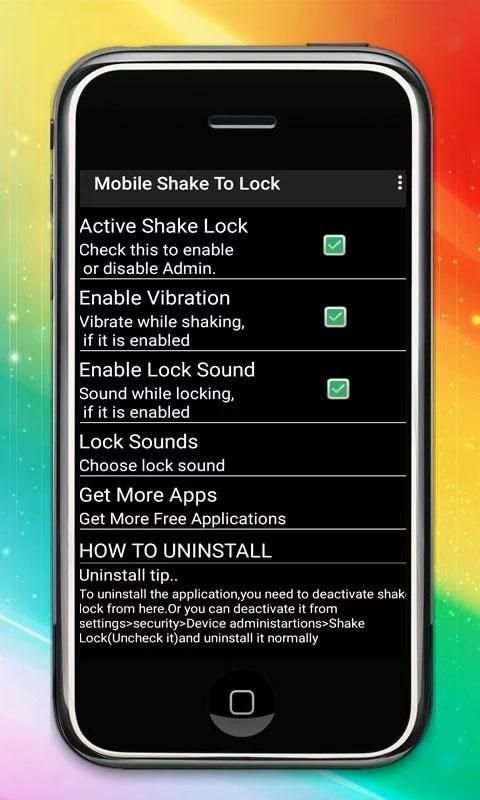 Mobile Shake To Lock स्क्रीनशॉट 2