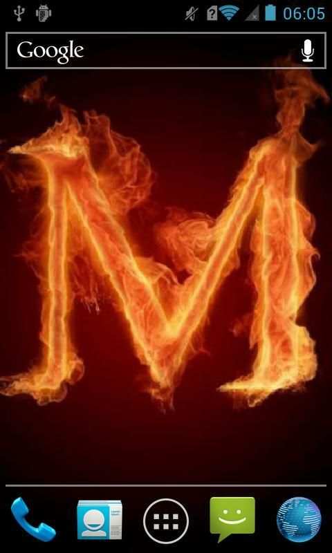 Fiery letter M live wallpaper screenshot 1