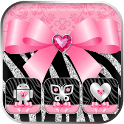 Zebra Launcher Pink Bow Theme иконка