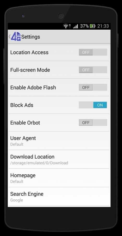 4G trình duyệt internet nhanh screenshot 1