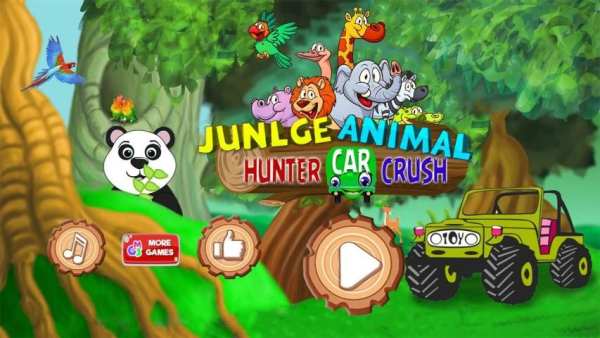 Jungle Animal Hunter Car Crush screenshot 5