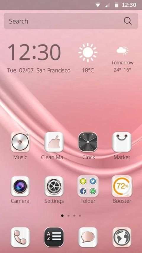 merah muda sutra tema screenshot 3
