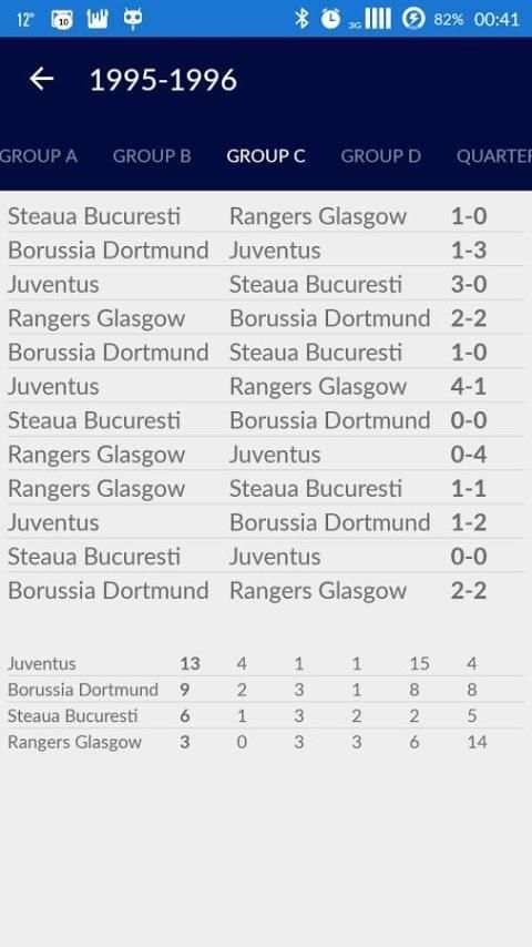 Champions League Results screenshot 2