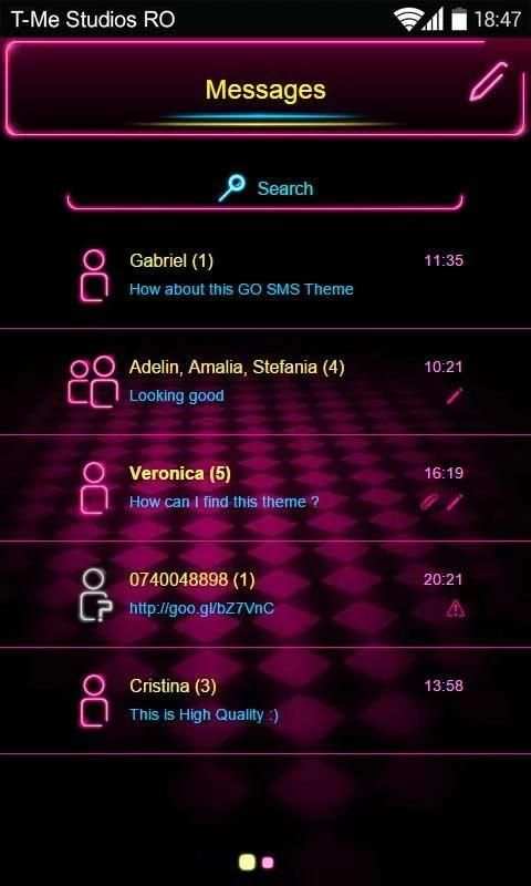 GO SMS Neon Led 4 تصوير الشاشة