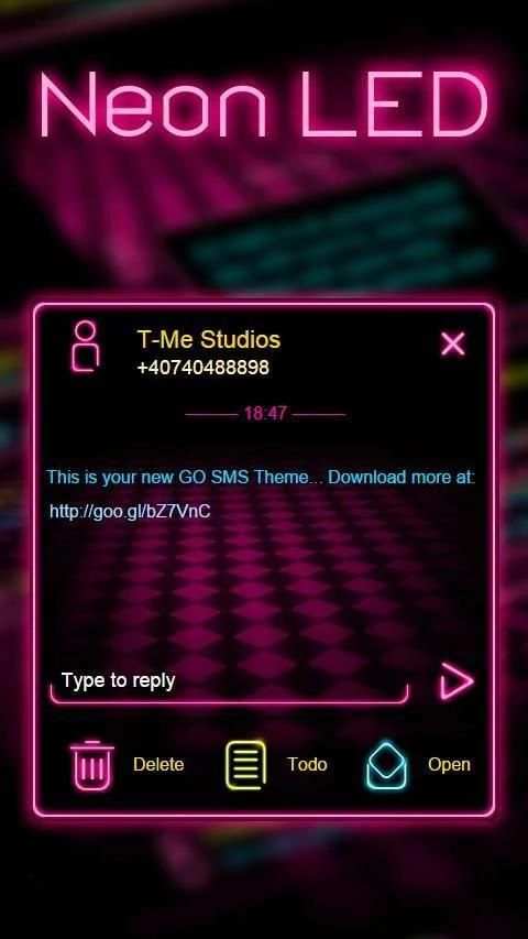 GO SMS Neon Led 1 تصوير الشاشة