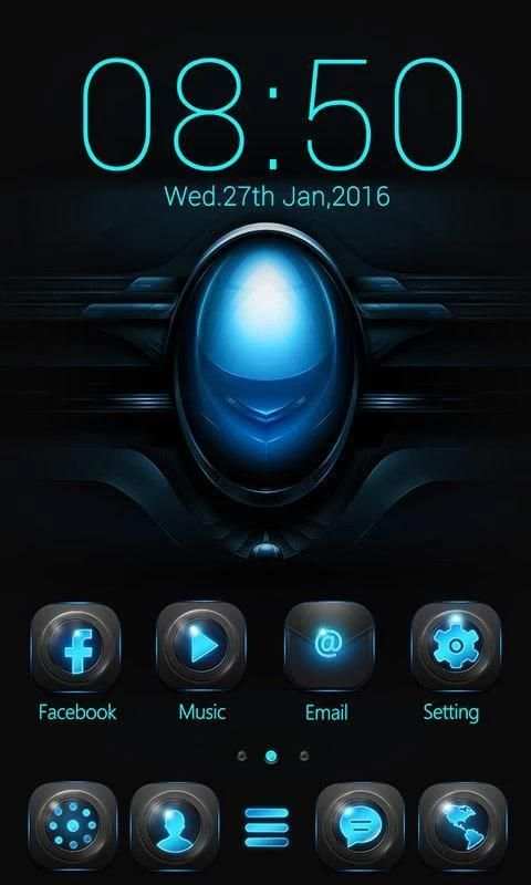 Blue Glow GO Launcher Theme 2 تصوير الشاشة