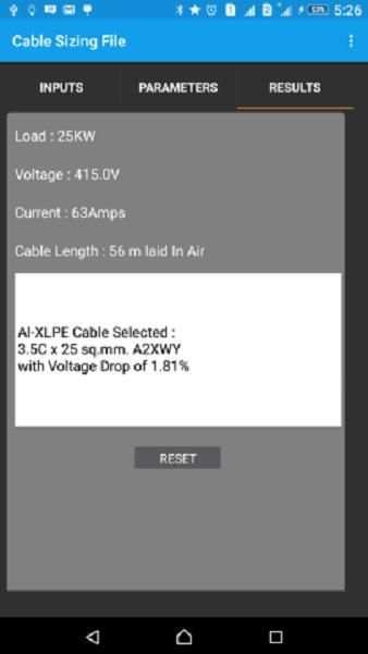 Electrical Cable Sizing स्क्रीनशॉट 1