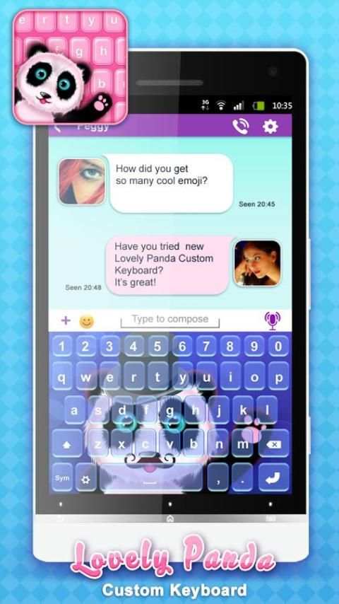 Lovely Panda Custom Keyboard screenshot 1