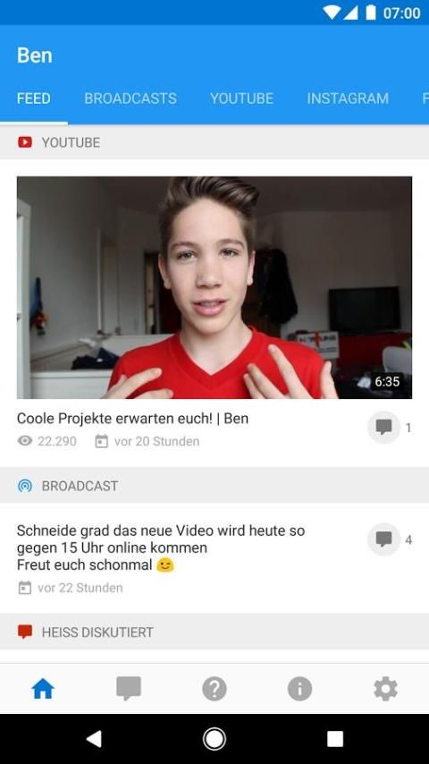 Ben - YouTuber, offizielle App screenshot 1