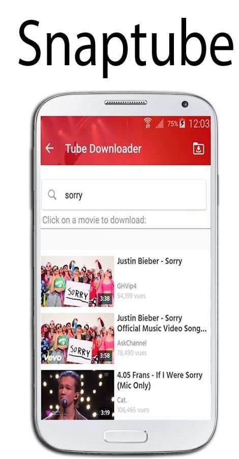 snaptube دليل تحميل 1 تصوير الشاشة