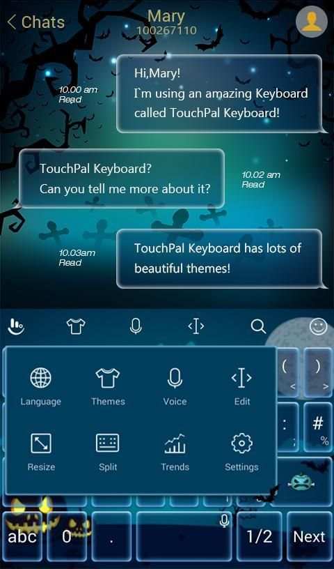 TouchPal Hallowmas Theme स्क्रीनशॉट 3