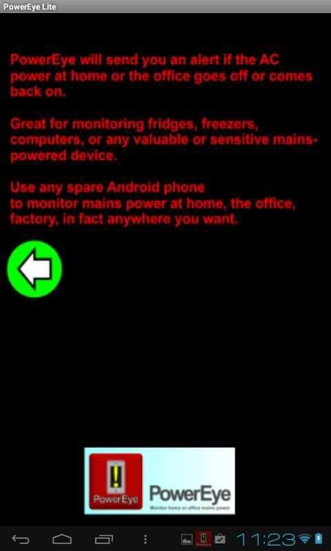 PowerEye Lite AC outage alert screenshot 3