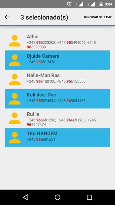Meus contactos 96 1 تصوير الشاشة