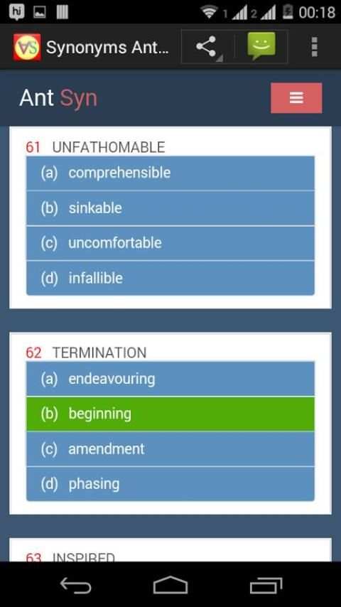 Synonyms Antonyms 1 تصوير الشاشة