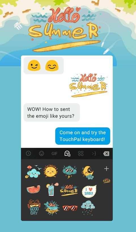 TouchPal Cool Summer Sticker screenshot 3