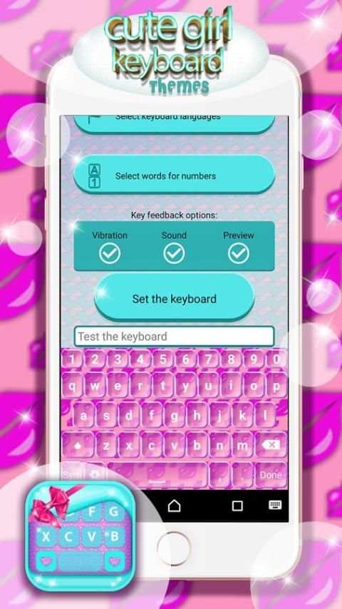 Cute Girl Keyboard Themes screenshot 3