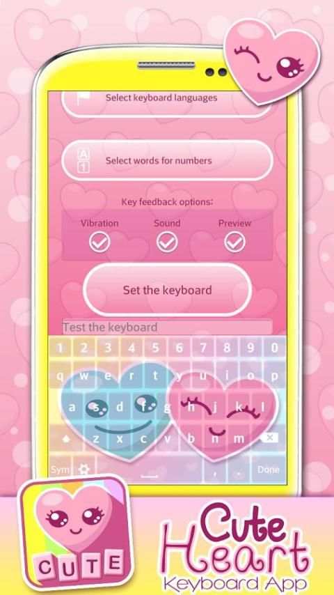 Cute Heart Keyboard App screenshot 3