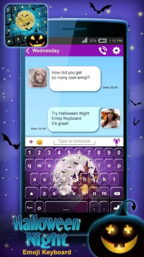 Halloween Night Emoji Keyboard screenshot 2