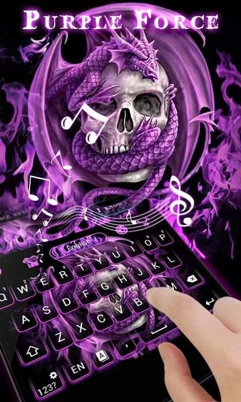 Purple Force GO Keyboard Theme स्क्रीनशॉट 1