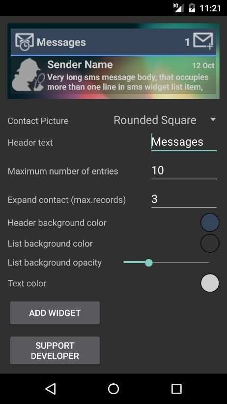 Timely Sms Widget 2 تصوير الشاشة