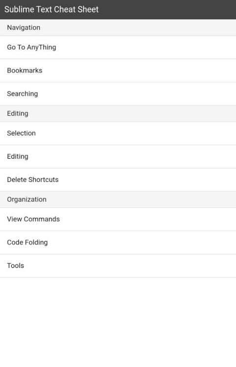 SublimeText Cheat Sheet скриншот 2