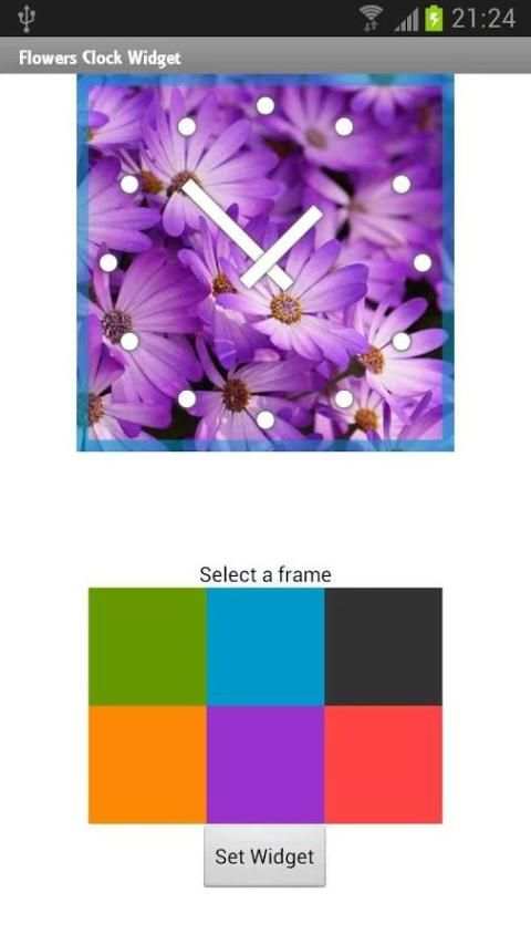 Flowers Clock Widget screenshot 1