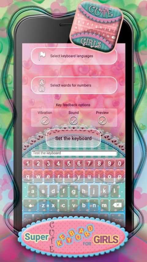Super Cute Keyboard for Girls screenshot 1