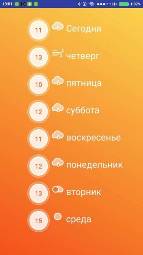 Погода скриншот 2