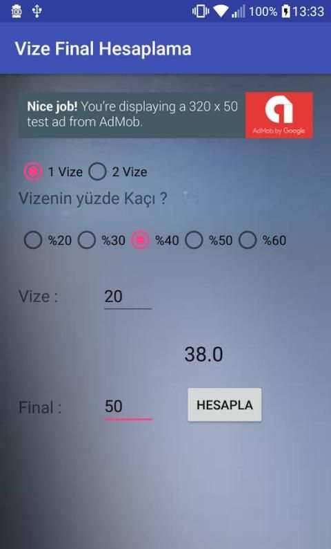 Vize Final Hesaplama скриншот 3