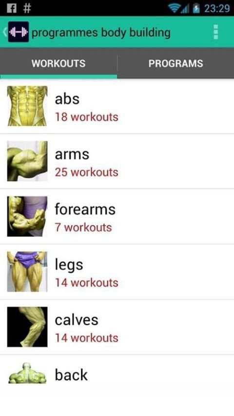 Programmes Body Building स्क्रीनशॉट 4