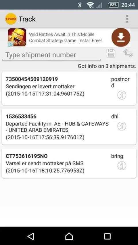 Track your shipment screenshot 2